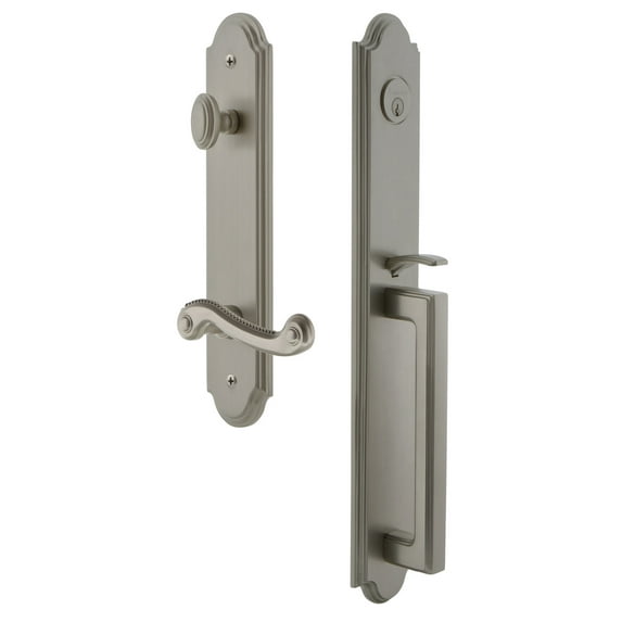 Grandeur Arcdgrnew_Eset_234_Lh Arc Solid Brass Rose Left Handed Keyed Entry Single