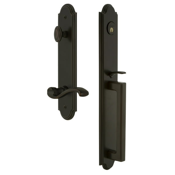 Grandeur Arcdgrprt_Eset_234_Lh Arc Solid Brass Rose Left Handed Keyed Entry Single
