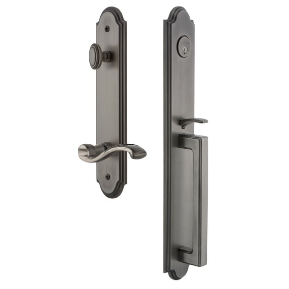 Grandeur 847038 Arc Solid Brass Rose Right Handed Keyed Entry Single Cylinder Full Plate