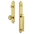 thumbnail image 1 of Grandeur 844326 Arc Solid Brass Rose Keyed Entry Single Cylinder Full Plate "D" Grip, 1 of 5