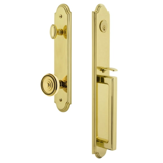 Grandeur 844326 Arc Solid Brass Rose Keyed Entry Single Cylinder Full Plate "D" Grip