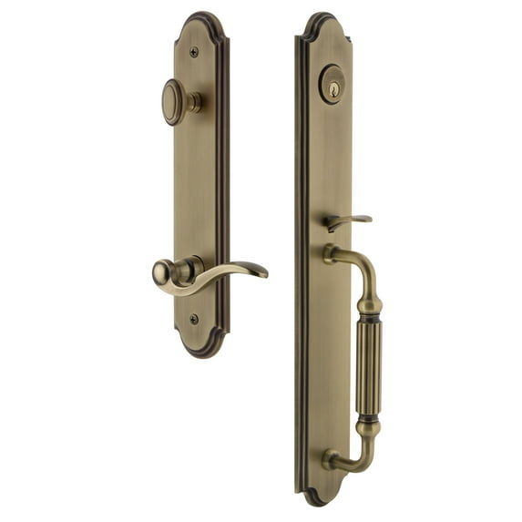 Grandeur Arcfgrbel_Esetd_Na_Rh Arc Solid Brass Rose Right Handed Dummy Full Plate "F" Grip