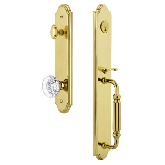 Grandeur 843611 Arc Solid Brass Rose Keyed Entry Single Cylinder Full Plate "F" Grip