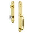 thumbnail image 1 of Grandeur 843730 Arc Solid Brass Rose Keyed Entry Single Cylinder Full Plate "F" Grip, 1 of 5