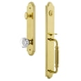 thumbnail image 1 of Grandeur 848501 Arc Solid Brass Rose Dummy Full Plate "F" Grip Handleset - Brass, 1 of 5