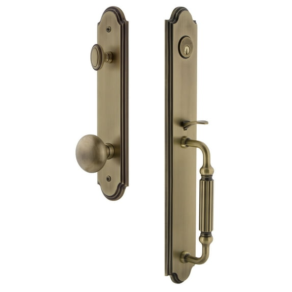 Grandeur Arcfgrfav_Eset_234 Arc Solid Brass Rose Keyed Entry Single Cylinder Full Plate