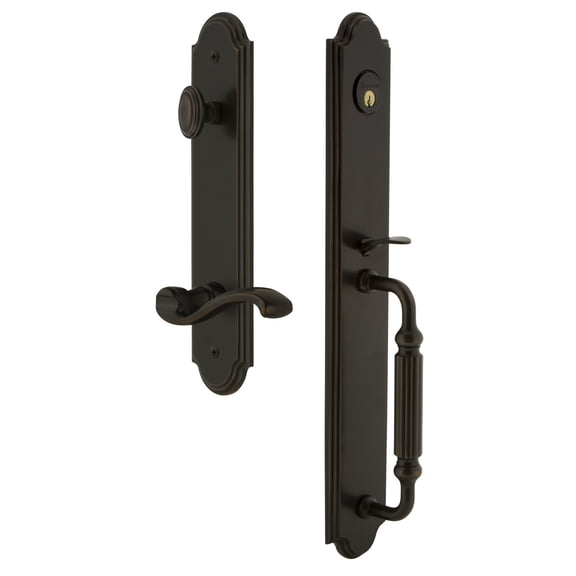 Grandeur Arcfgrprt_Eset_234_Lh Arc Solid Brass Rose Left Handed Keyed Entry Single