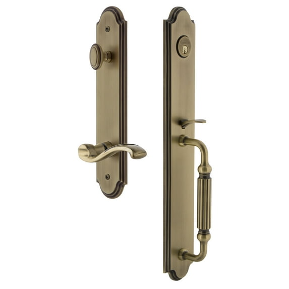 Grandeur Arcfgrprt_Eset_234_Rh Arc Solid Brass Rose Right Handed Keyed Entry Single