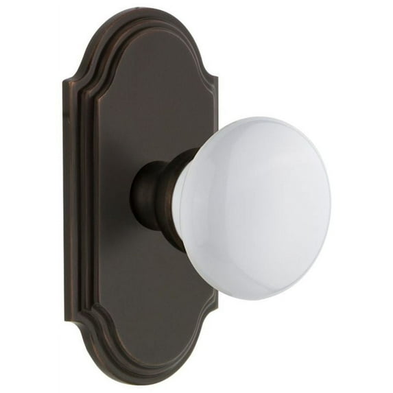 Grandeur Archyd_Psg_234 Arc Solid Brass Rose Passage Door Knob Set - Bronze