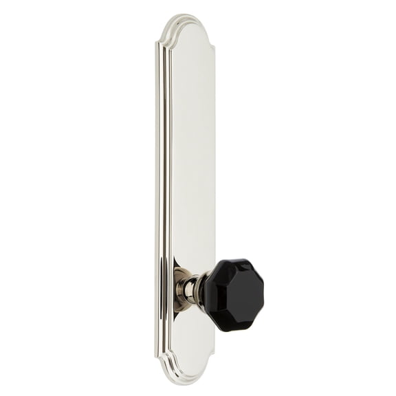 Grandeur 850961 Arc Solid Brass Tall Plate Left Handed Privacy Door Knob Set - Nickel