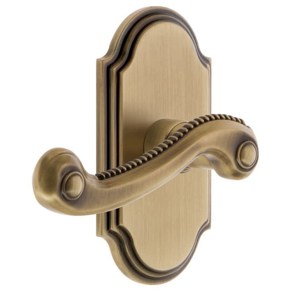 Grandeur 821140 Arc Solid Brass Dummy Door Lever Set - Brass