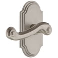 thumbnail image 1 of Grandeur 822497 Arc Solid Brass Left Handed Privacy Door Lever Set - Nickel, 1 of 6