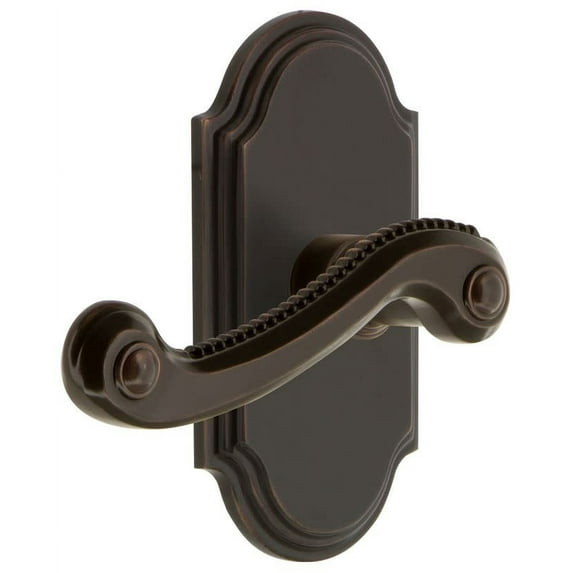 Grandeur Arcnew_Psg_238_Lh Arc Solid Brass Left Handed Passage Door Lever Set - Bronze
