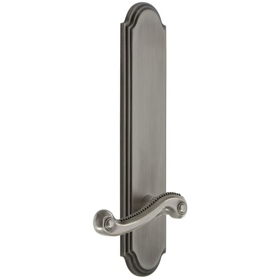 Grandeur Arcnew_Tp_Dd_Na Arc Solid Brass Tall Plate Rose Right Handed Dummy Door Lever -