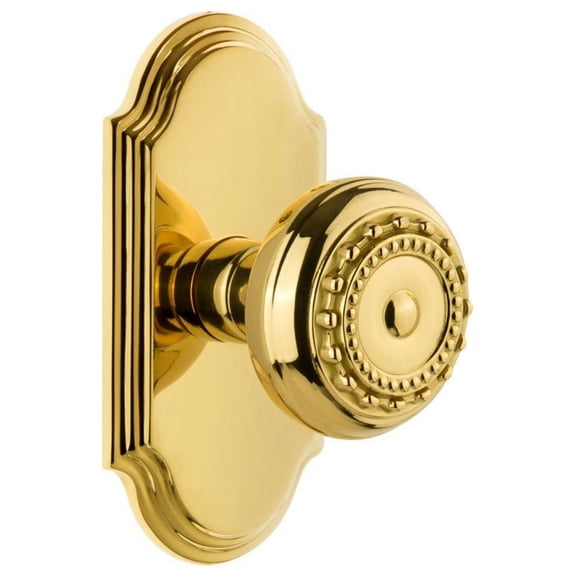 Grandeur 822131 Arc Solid Brass Privacy Door Knob Set - Brass