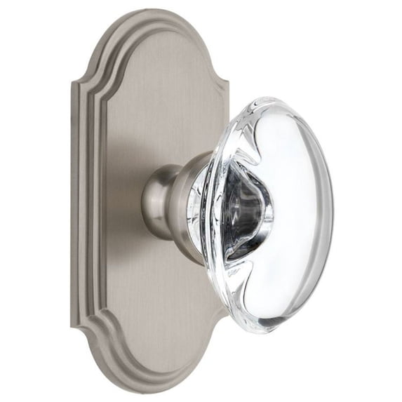 Grandeur Provence Crystal Door Knob with Arc Plate