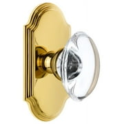 Grandeur 822218 Arc Solid Brass Rose Privacy Door Knob Set - Brass