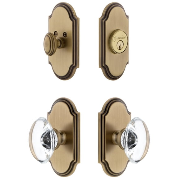Grandeur Arcpro_Sp_Eset_238 Arc Solid Brass Single Cylinder Keyed Entry Knobset And