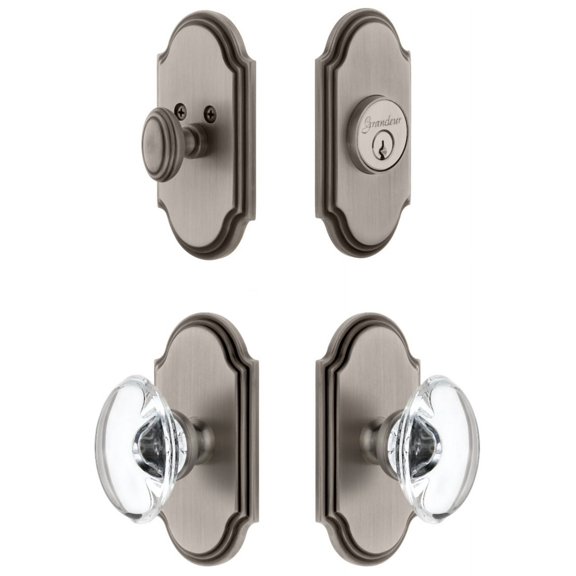 Grandeur Arcpro_Sp_Eset_238 Arc Solid Brass Single Cylinder Keyed Entry Knobset And
