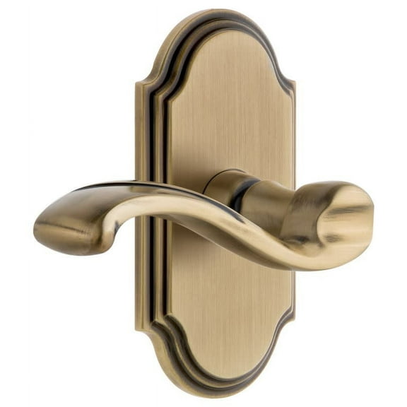 Grandeur Arcprt_Psg_238_Lh Arc Solid Brass Left Handed Passage Door Lever Set - Brass