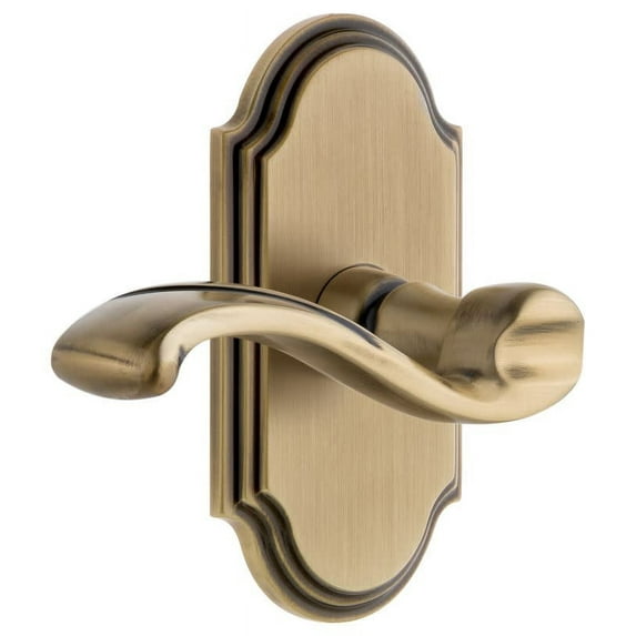 Grandeur Arcprt_Sd_Na_Rh Arc Solid Brass Right Handed Single Dummy Door Lever - Brass