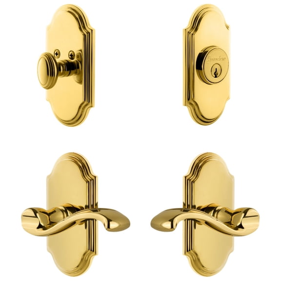 Grandeur Arcprt_Sp_Eset_234_Rh Arc Solid Brass Right Handed Single Cylinder Keyed Entry