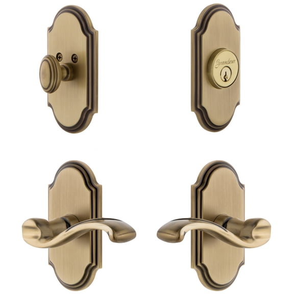 Grandeur Arcprt_Sp_Eset_238_Rh Arc Solid Brass Right Handed Single Cylinder Keyed Entry