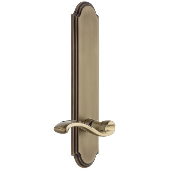 Grandeur 813841 Arc Solid Brass Tall Plate Rose Right Handed Passage Door Lever Set -
