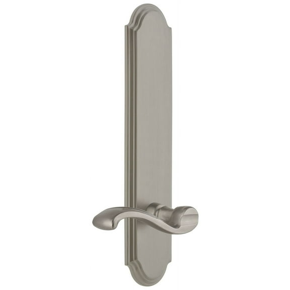 Grandeur Arcprt_Tp_Sd_Na_Lh Arc Solid Brass Tall Plate Rose Left Handed Single Dummy Door