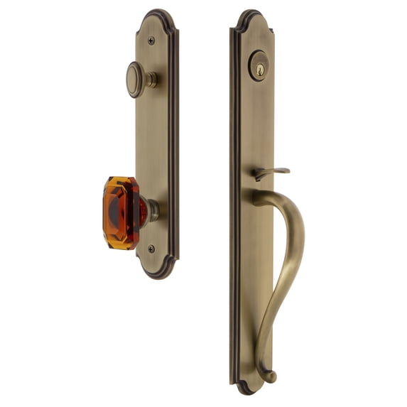 Grandeur Arc S Grip Single Cylinder Handleset with Baguette Interior Knob