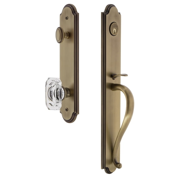 Grandeur Arcsgrbcc_Esetd_Na Arc Solid Brass Rose Dummy Full Plate "S" Grip Handleset -