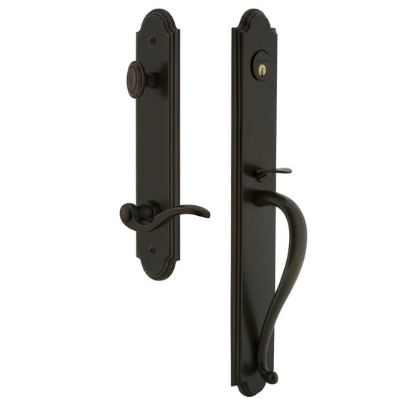 Grandeur Arcsgrbel_Eset_238_Lh Arc Solid Brass Rose Left Handed Keyed Entry Single