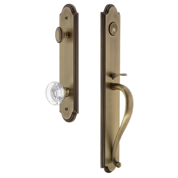 Grandeur Arcsgrbor_Esetd_Na Arc Solid Brass Rose Dummy Full Plate 'S' Grip Handleset -