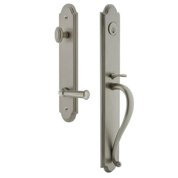 Grandeur Arcsgrgeo_Eset_234_Rh Arc Solid Brass Rose Right Handed Keyed Entry Single