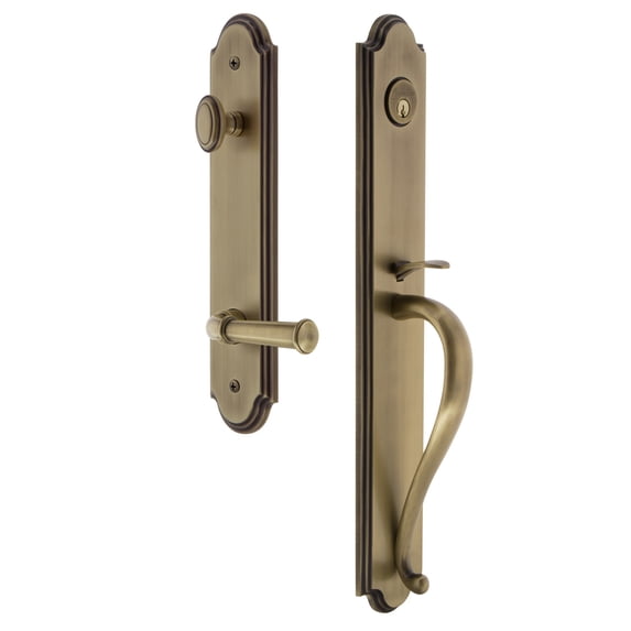 Grandeur 846886 Arc Solid Brass Rose Right Handed Keyed Entry Single Cylinder Full Plate