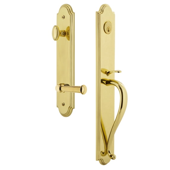 Grandeur 846813 Arc Solid Brass Rose Right Handed Keyed Entry Single Cylinder Full Plate