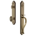 thumbnail image 1 of Grandeur 844131 Arc Solid Brass Rose Keyed Entry Single Cylinder Full Plate "S" Grip, 1 of 5