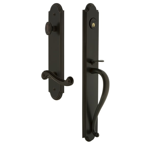 Grandeur 846981 Arc Solid Brass Rose Right Handed Keyed Entry Single Cylinder Full Plate