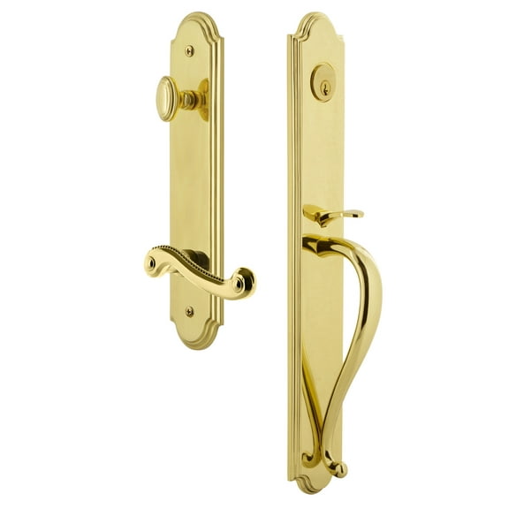 Grandeur Arcsgrnew_Eset_238_Rh Arc Solid Brass Rose Right Handed Keyed Entry Single