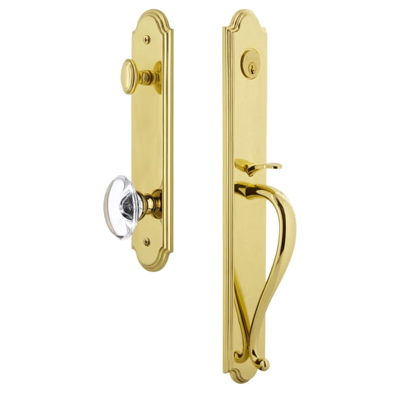 Grandeur Arc S Grip Single Cylinder Handleset with Provence Interior Knob