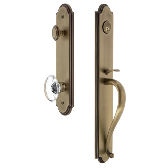 Grandeur Arcsgrpro_Esetd_Na Arc Solid Brass Rose Dummy Full Plate 'S' Grip Handleset -