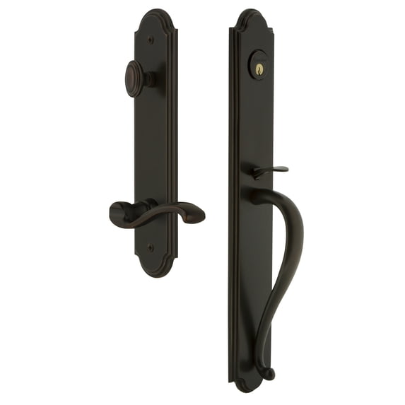 Grandeur 847101 Arc Solid Brass Rose Right Handed Keyed Entry Single Cylinder Full Plate