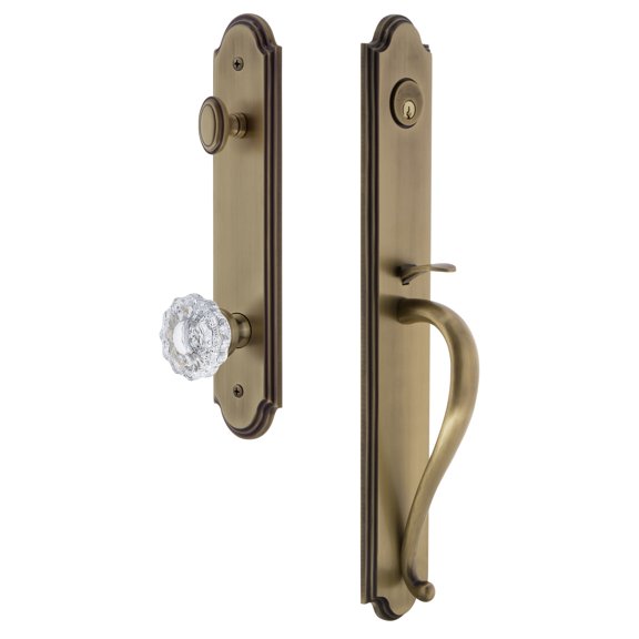Grandeur Arcsgrver_Esetd_Na Arc Solid Brass Rose Dummy Full Plate 'S' Grip Handleset -