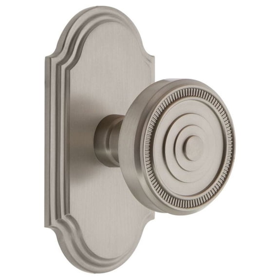 Grandeur 811276 Arc Solid Brass Passage Door Knob Set - Nickel