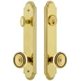 thumbnail image 1 of Grandeur Arc Tall Plate Single Cylinder One Piece Knobset with Soleil Knob, 1 of 6