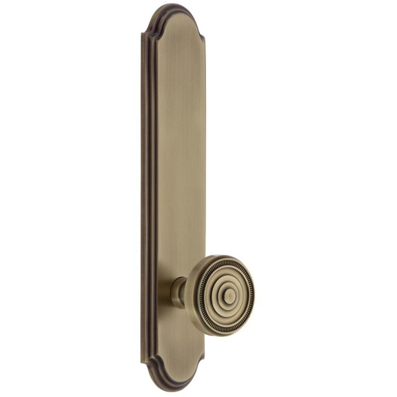 Grandeur Arcsol_Tp_Prv_234_Lh Arc Solid Brass Tall Plate Rose Left Handed Privacy Door