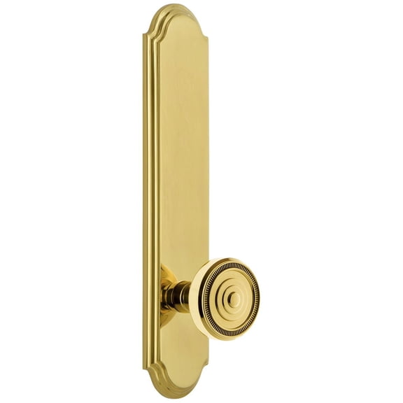 Grandeur Arcsol_Tp_Prv_234_Lh Arc Solid Brass Tall Plate Rose Left Handed Privacy Door