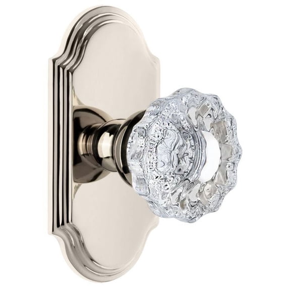 Grandeur Versailles Crystal Door Knob with Arc Plate