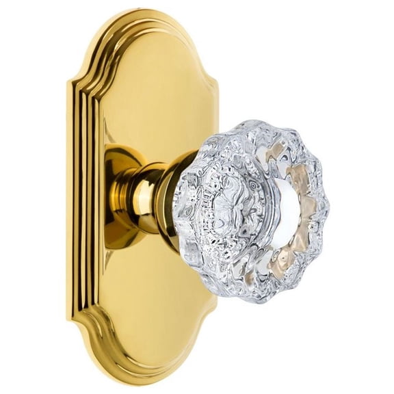 Grandeur Versailles Crystal Door Knob with Arc Plate