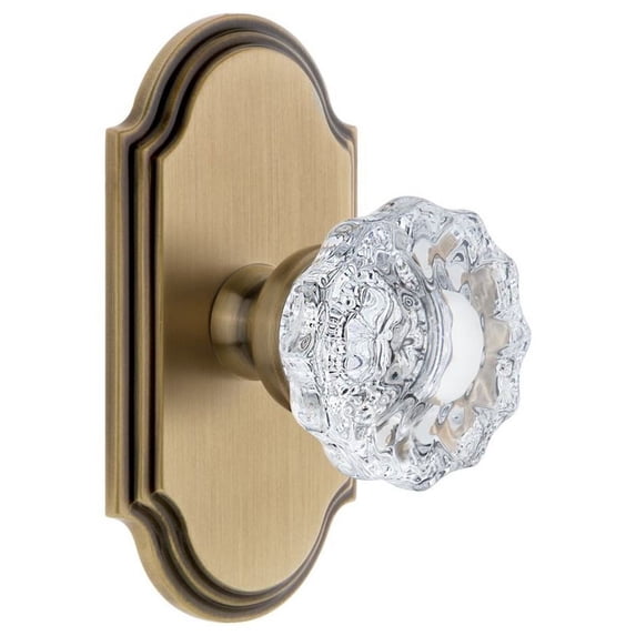 Grandeur 811229 Arc Solid Brass Rose Passage Door Knob Set - Brass